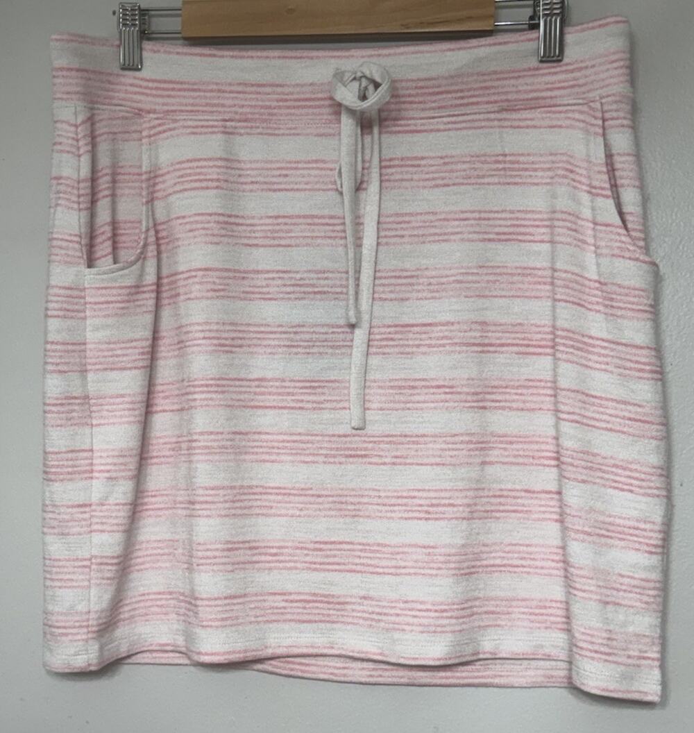 Market & Spruce Amia Knit Mini Skirt Women’s Size XL Pull-On Pink White NEW